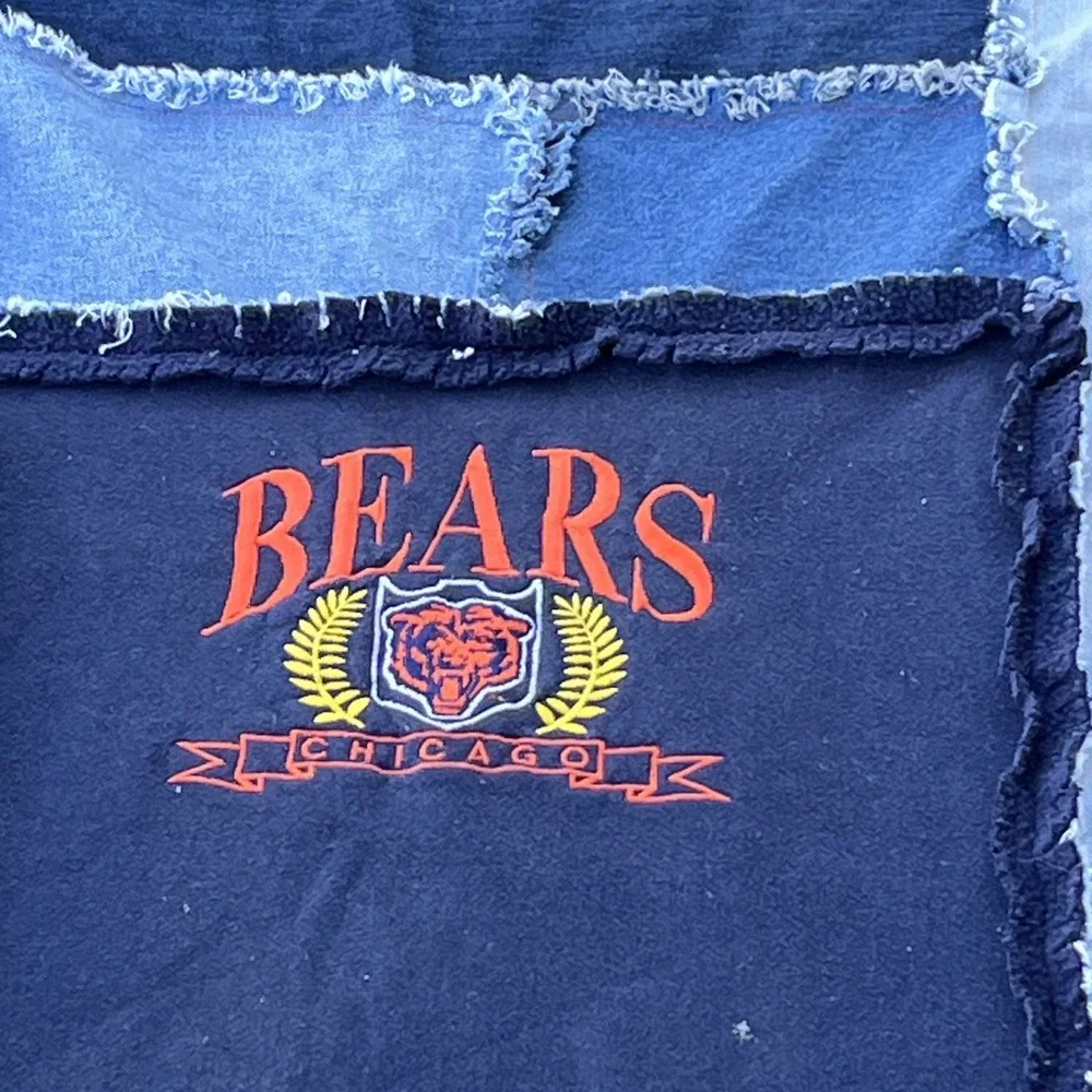 Custom Made Denim NFL Chicago Bears Quilt-42x52-unlined